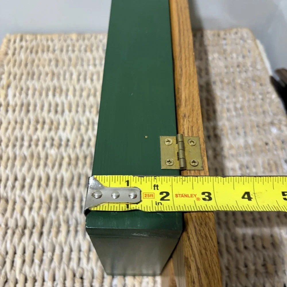 Vtg Wood Wall Shelf Shutter Doors Heart Peg Hooks 18